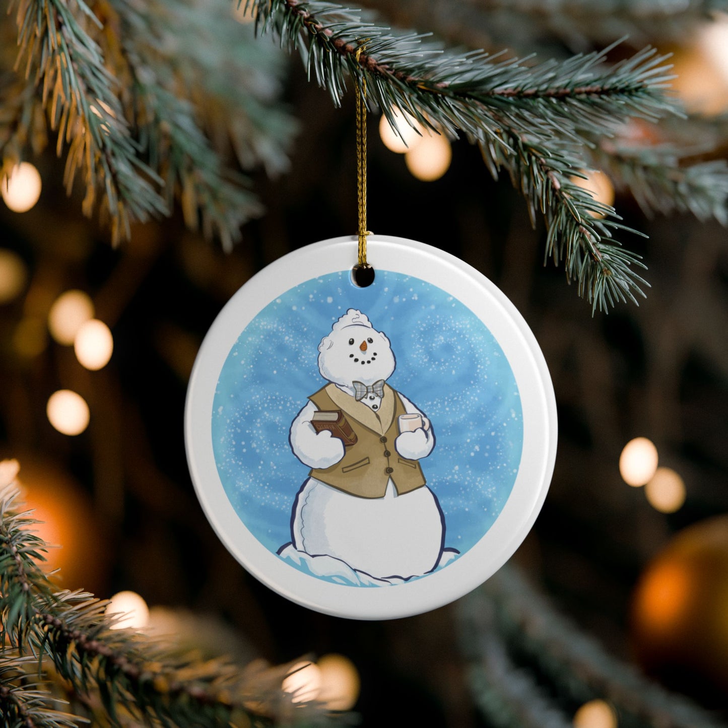 Azisnowman Ornament (2-sided ceramic)
