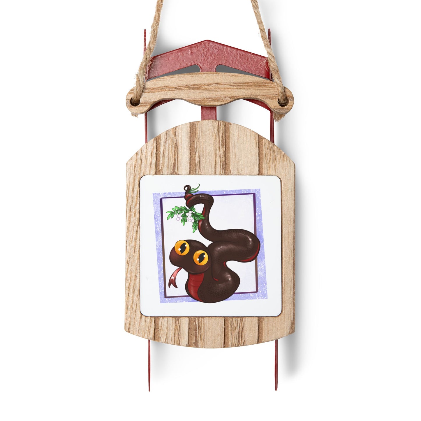 Snek on a Sled Ornament